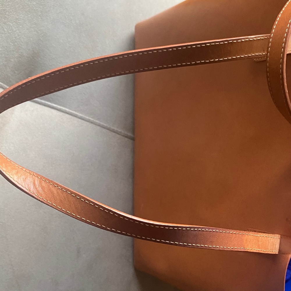 Mansur Gavriel Tan Tote with Vibrant Blue Interior - Picture 12 of 15